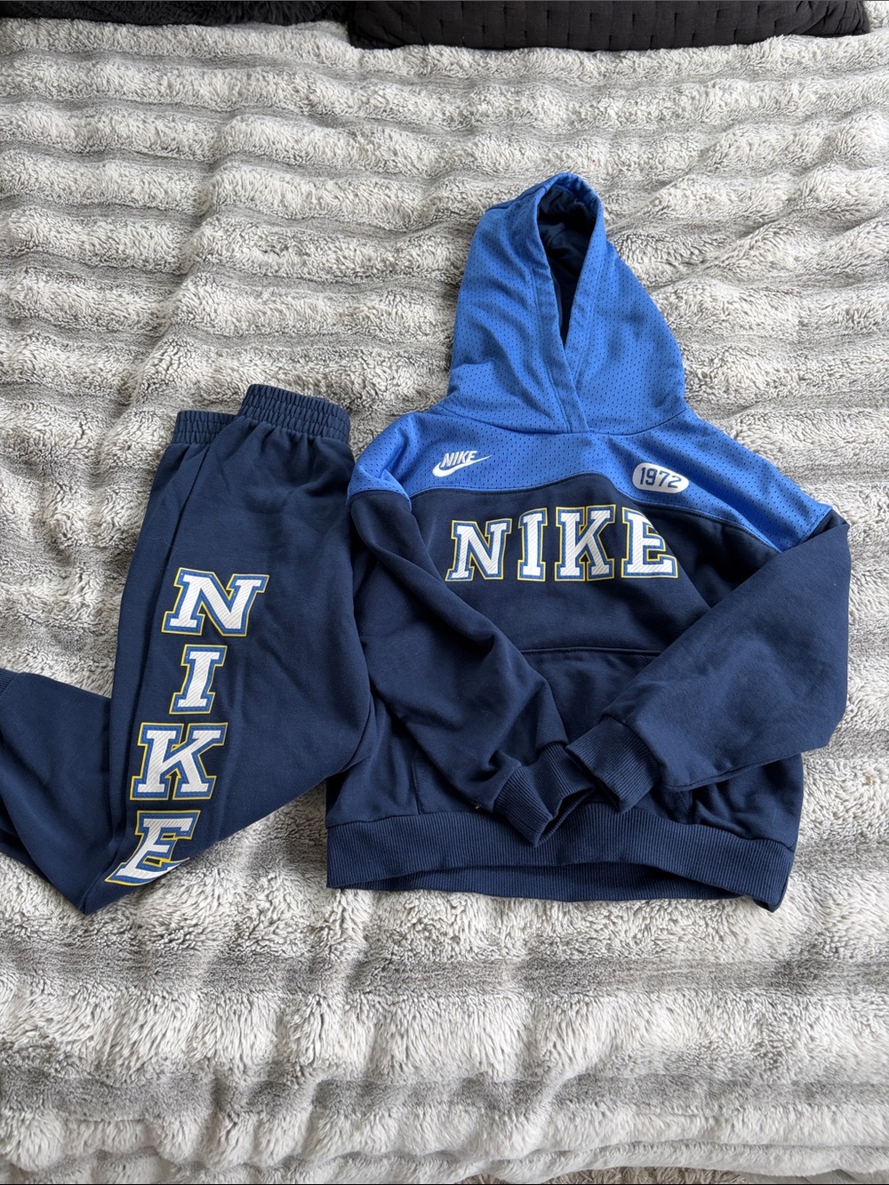 Nike Navy & Royal Blue Kids Hoodie and Joggers Set